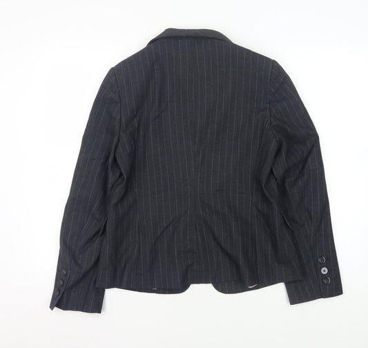 Debenhams Women's Black Petite Pinstripe Blazer Size 12