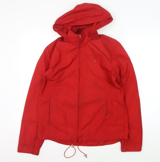 Tommy Hilfiger Men's Red Hooded Jacket, Size L