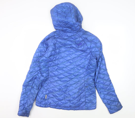 The North Face Women's Blue Puffer Jacket M, Hooded