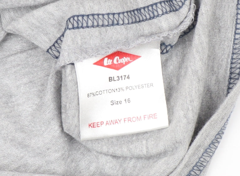 Lee Cooper Women's Grey V-Neck T-Shirt Size 16