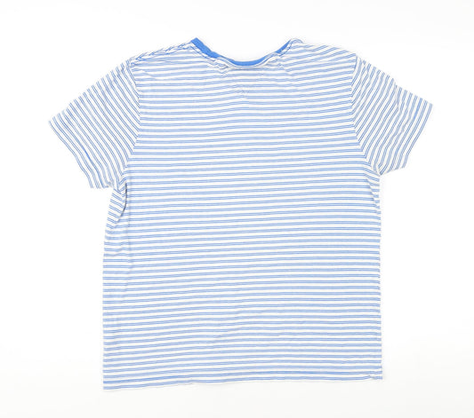 Tommy Hilfiger Men's Blue Striped T-Shirt, M