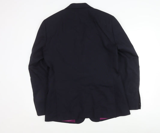 Charles Tyrwhitt Men's Blue Slim Fit Wool Blazer 40L