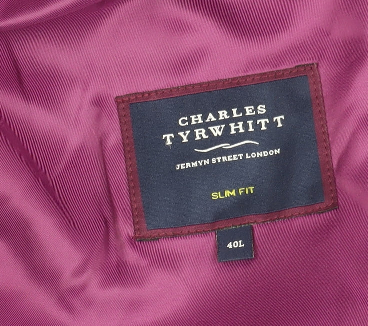 Charles Tyrwhitt Men's Blue Slim Fit Wool Blazer 40L