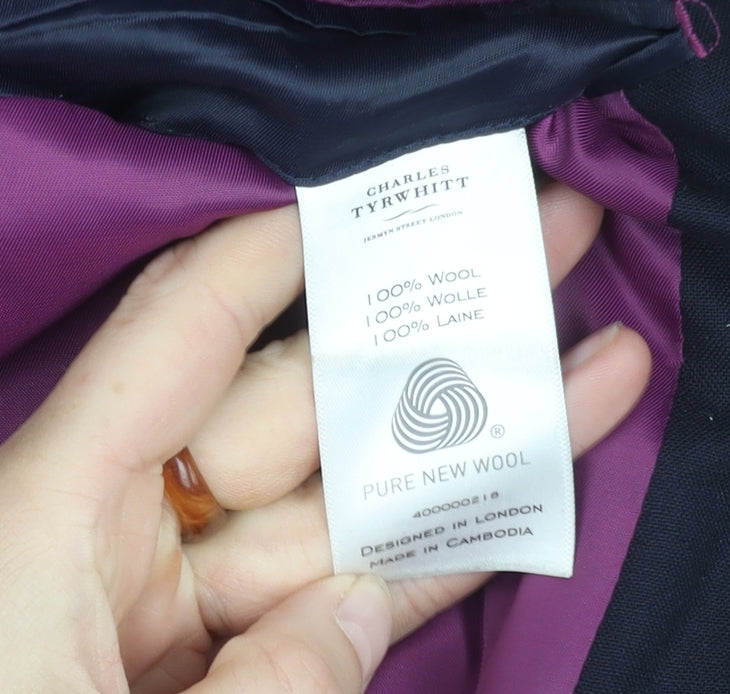 Charles Tyrwhitt Men's Blue Slim Fit Wool Blazer 40L