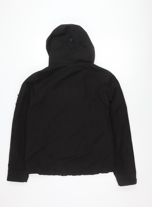Superdry Unisex Black Hooded Jacket Size 14