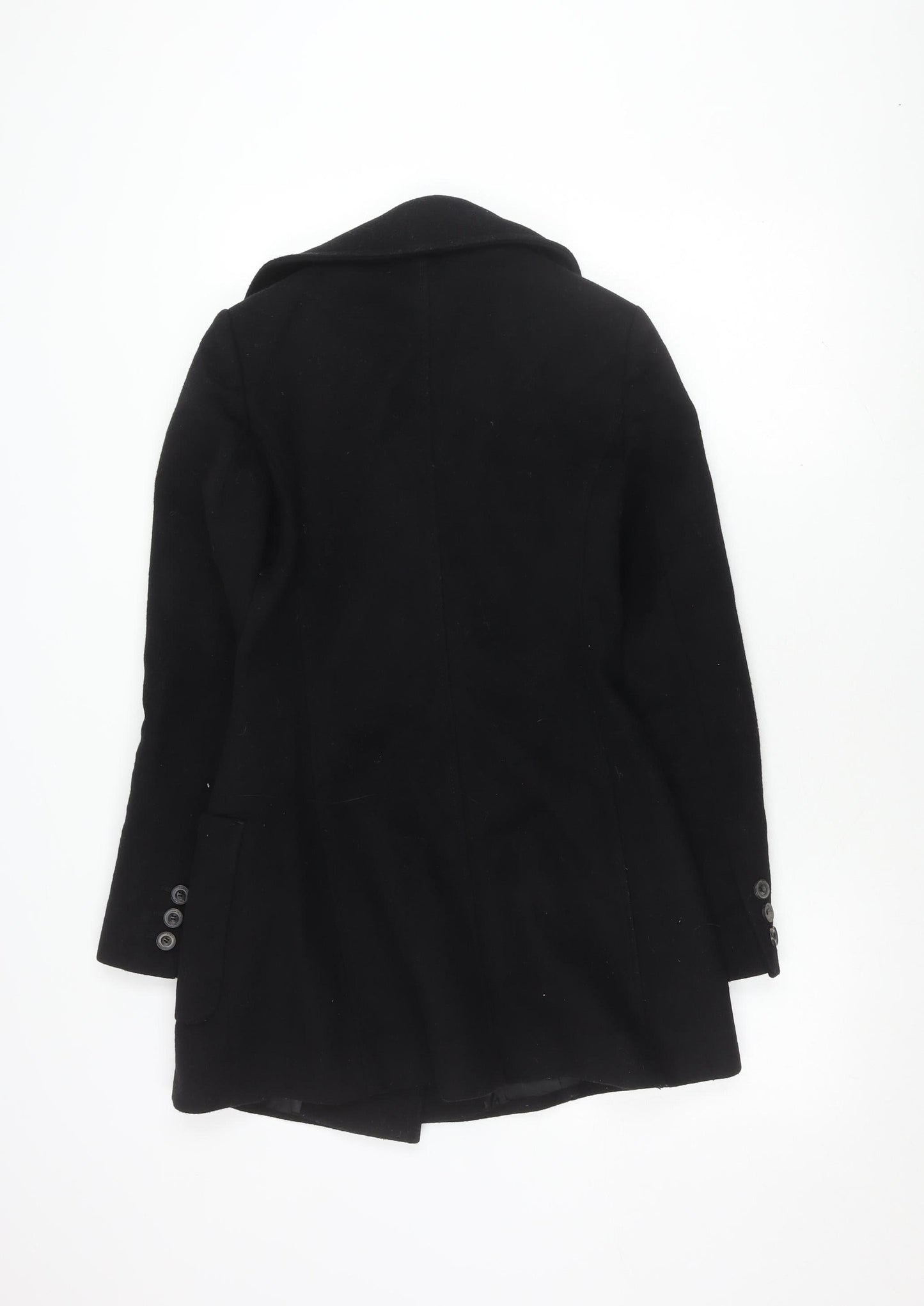 Karen Millen Women's Black Wool Pea Coat Size 6