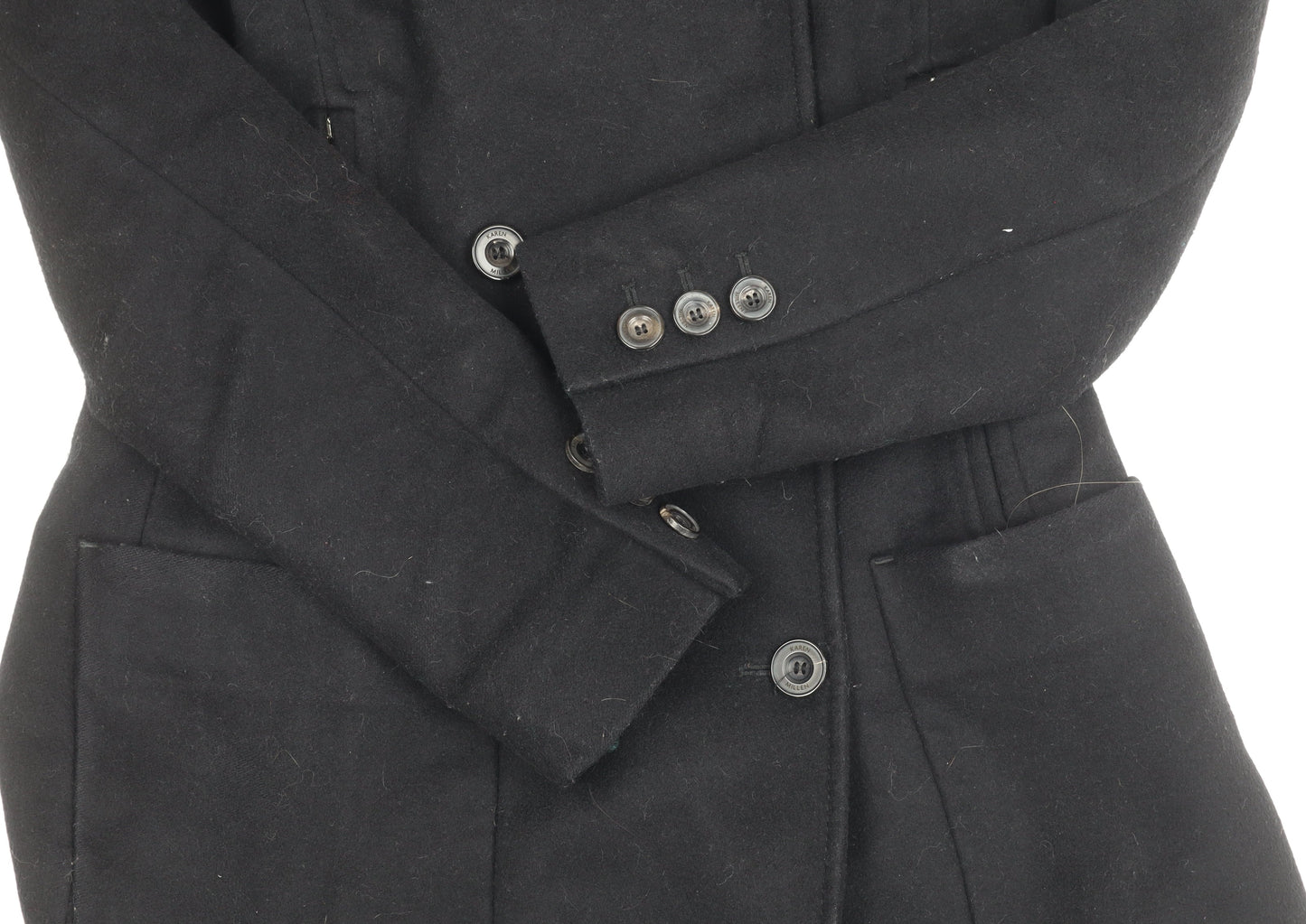 Karen Millen Women's Black Wool Pea Coat Size 6