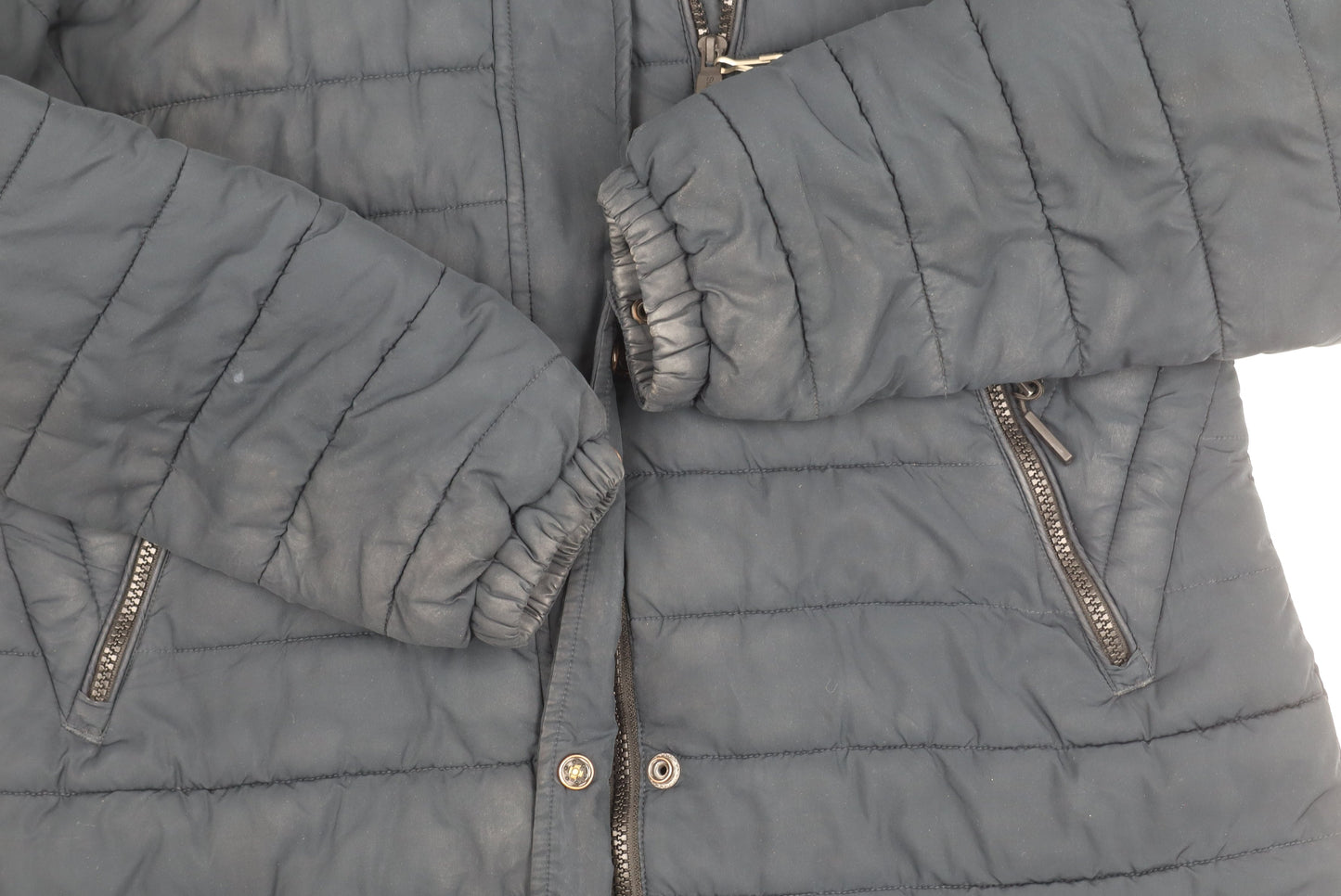 Superdry Women's Blue Puffer Jacket UK 14 Hooded