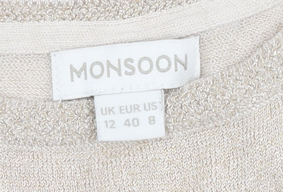 Monsoon Women's Beige Knit Top Size 12