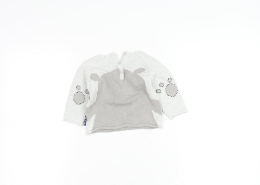 Next Unisex Grey Animal Pullover Jumper 3-6 Months