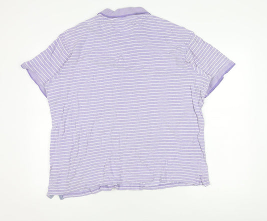 James Pringle Men's Purple Striped Polo Shirt XL