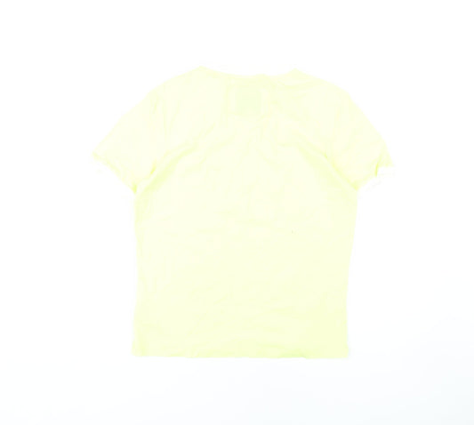 Jack Wills Yellow Women's T-Shirt Size 12 Crew Neck
