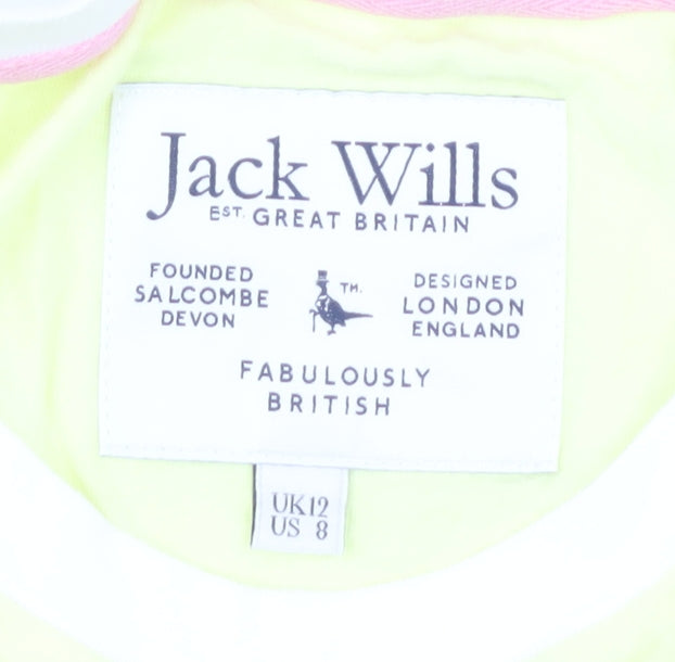 Jack Wills Yellow Women's T-Shirt Size 12 Crew Neck