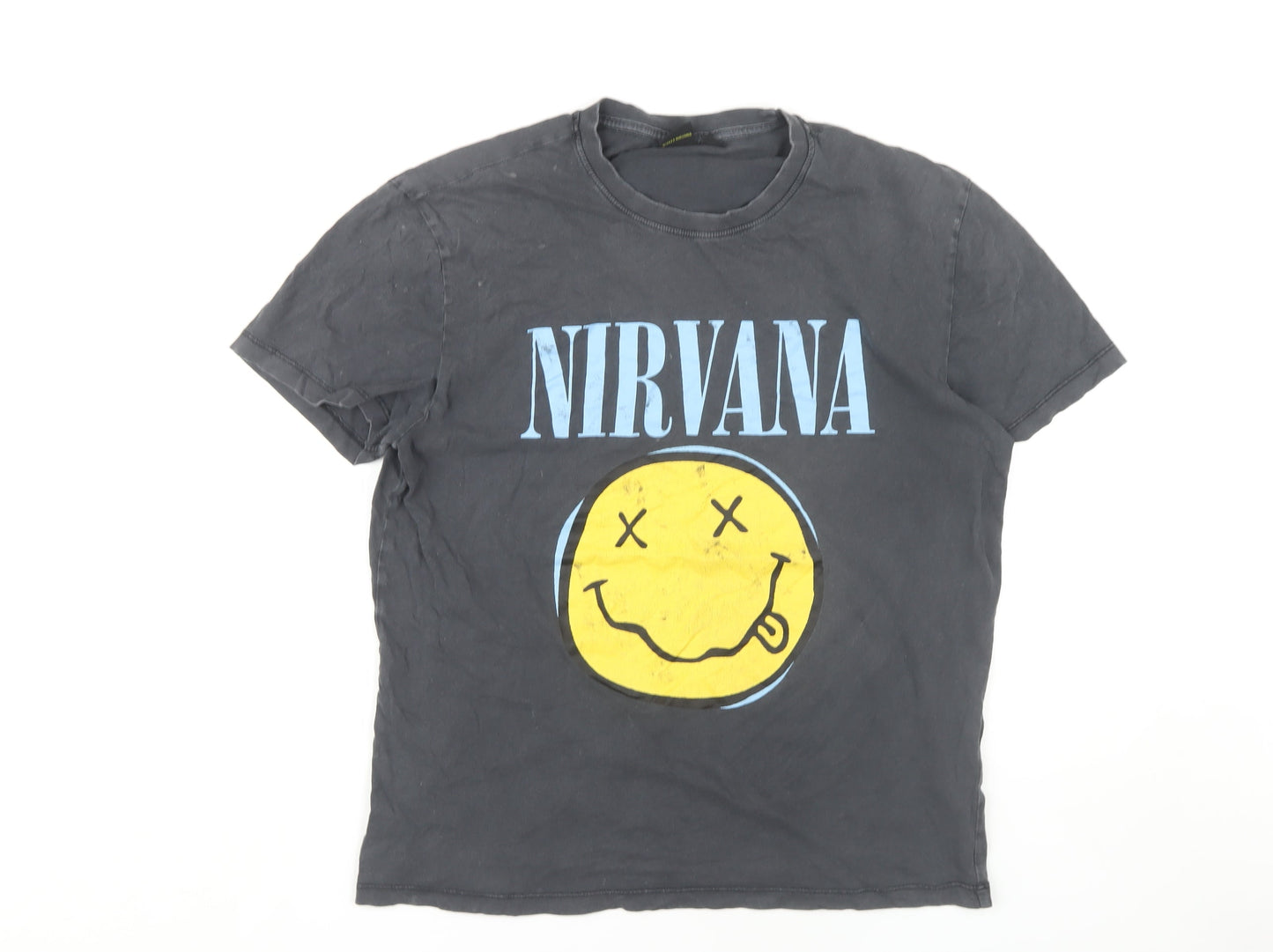 Nirvana Unisex Black XS T-Shirt with Graphic Print