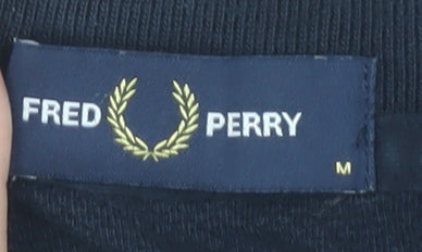Fred Perry Men's Black T-Shirt, Medium, Short Sleeve