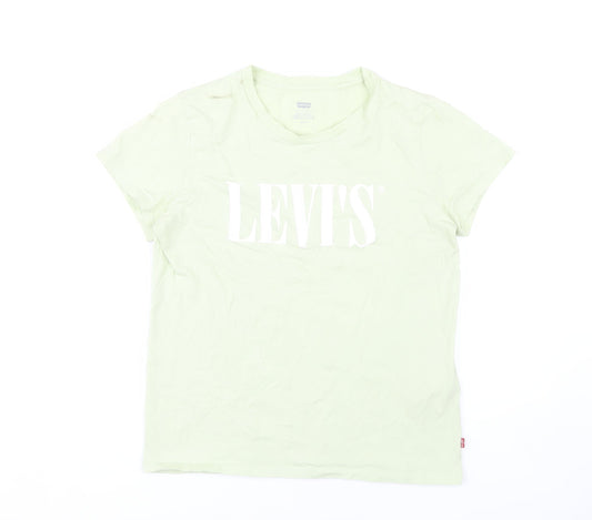 Levi's Women's Green Basic T-Shirt, Size S, Crew Neck