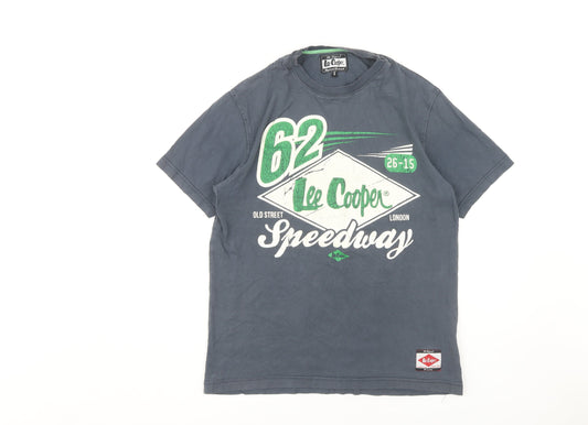 Additional front view of Lee Cooper Men's Blue Graphic T-Shirt, size S
