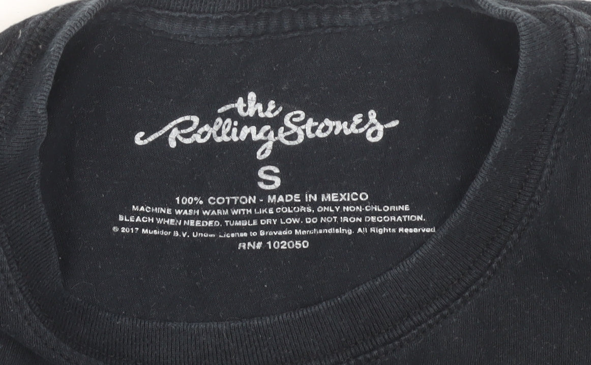 The Rolling Stones Unisex Black T-Shirt S Cotton Basic Music