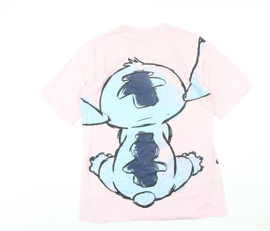 Disney Women's Pink Stitch Graphic Nightshirt, Size 10-12