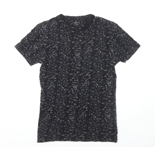 AllSaints Women's Black Floral XS Casual T-Shirt