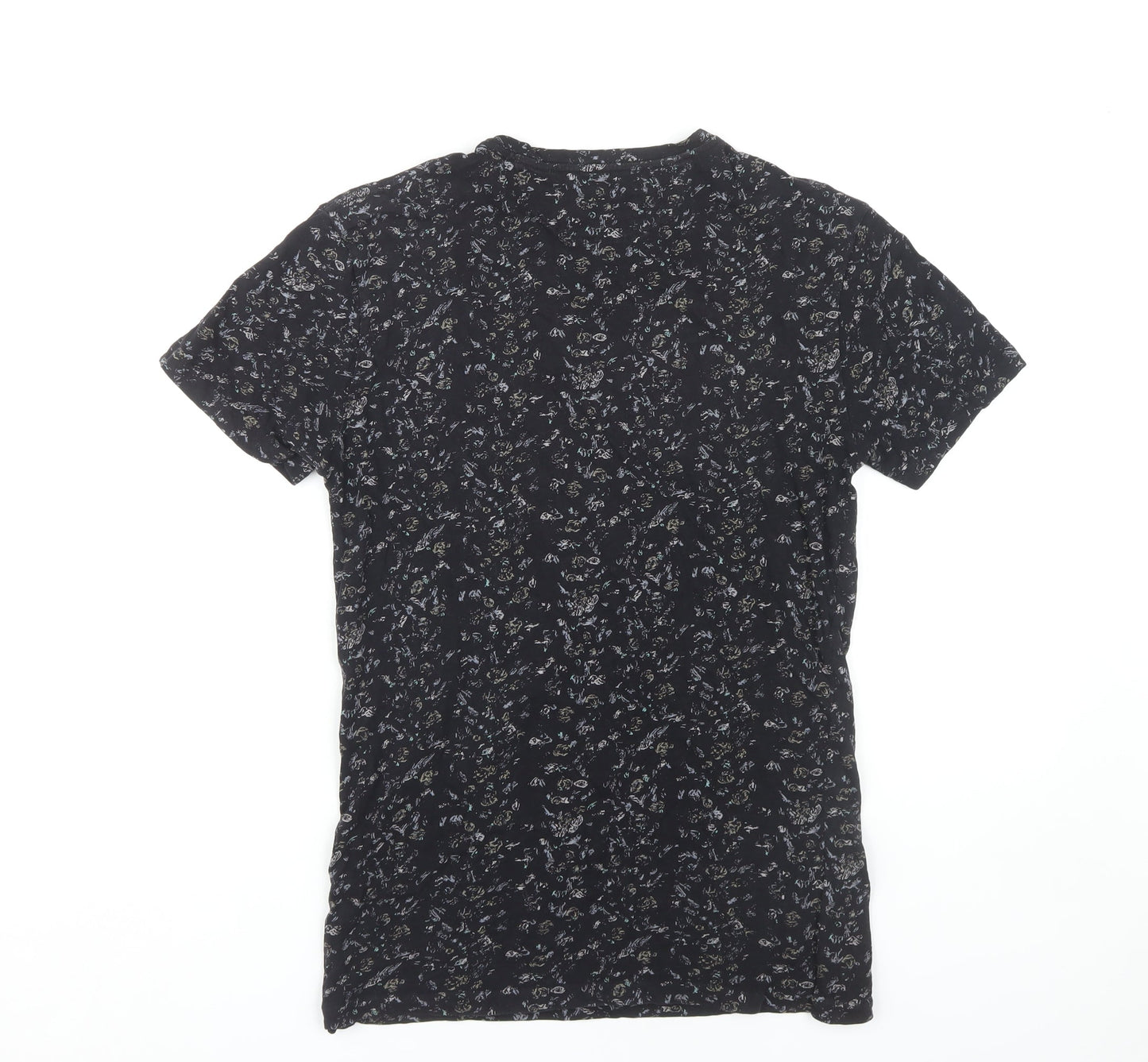 AllSaints Women's Black Floral XS Casual T-Shirt
