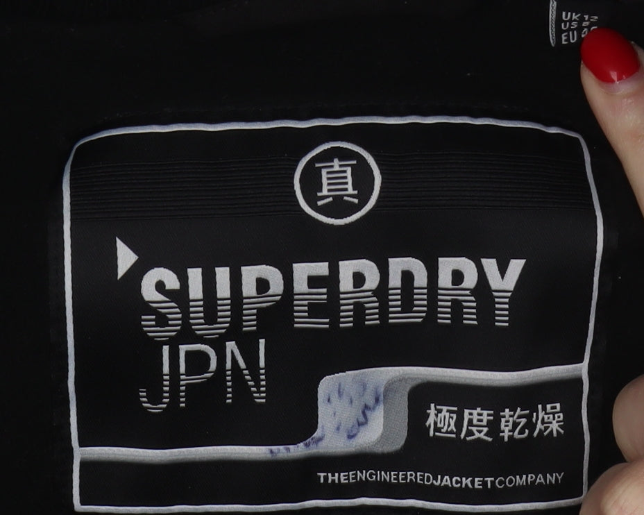 Superdry Women's Black Basic Hooded Jacket Size 12