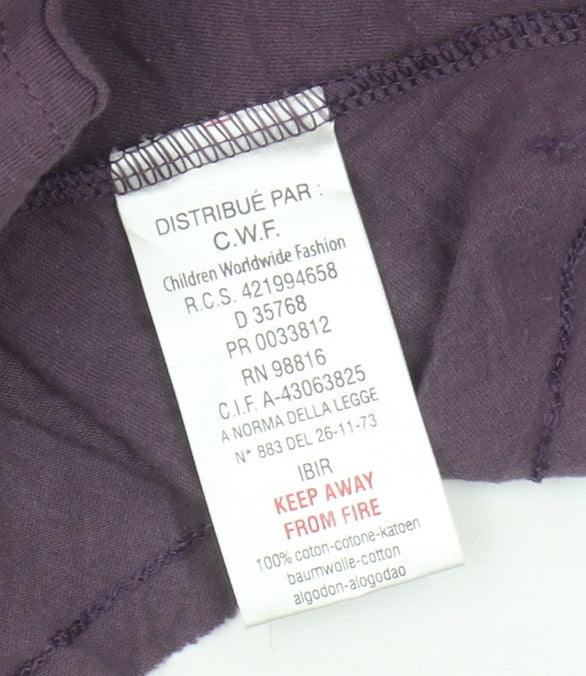 DKNY Women's Purple V-Neck Long Sleeve Top Size 12