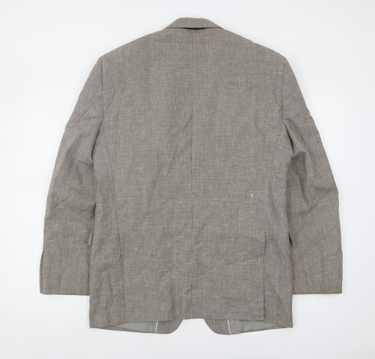 Marks and Spencer Men's Brown Check Blazer 38S