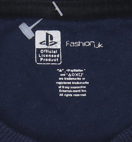Additional view of Fashion UK boys’ blue playstation logo sweatshirt 7-8 years