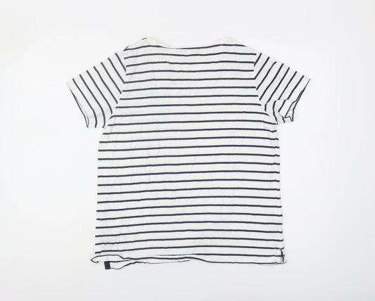 Crew Clothing Women’s White Striped T-Shirt Size 12