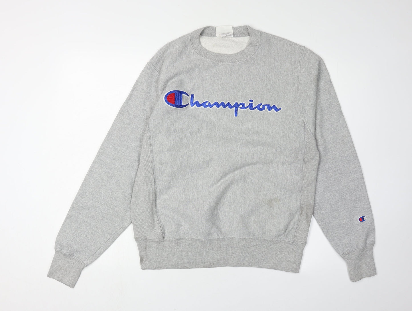 Champion Men's Grey Pullover Sweatshirt - Size S