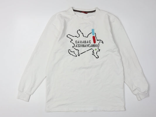 Levi's Men's White Graphic Long Sleeve T-Shirt M