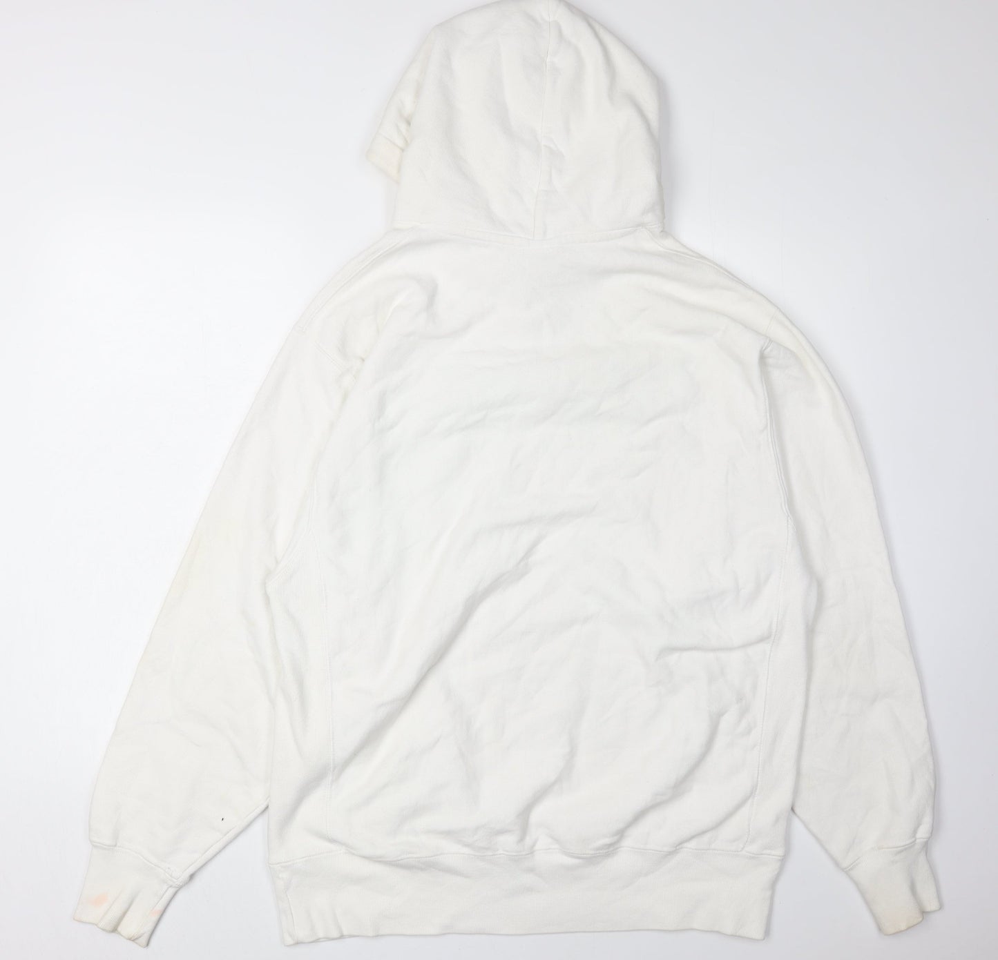 Champion Men's White Pullover Hoodie, Logo Accent