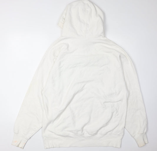 Champion Men's White Pullover Hoodie, Logo Accent