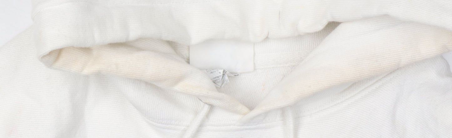 Champion Men's White Pullover Hoodie, Logo Accent