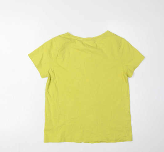 Womens UK Size 10 White Stuff Yellow 100% Cotton T-Shirt