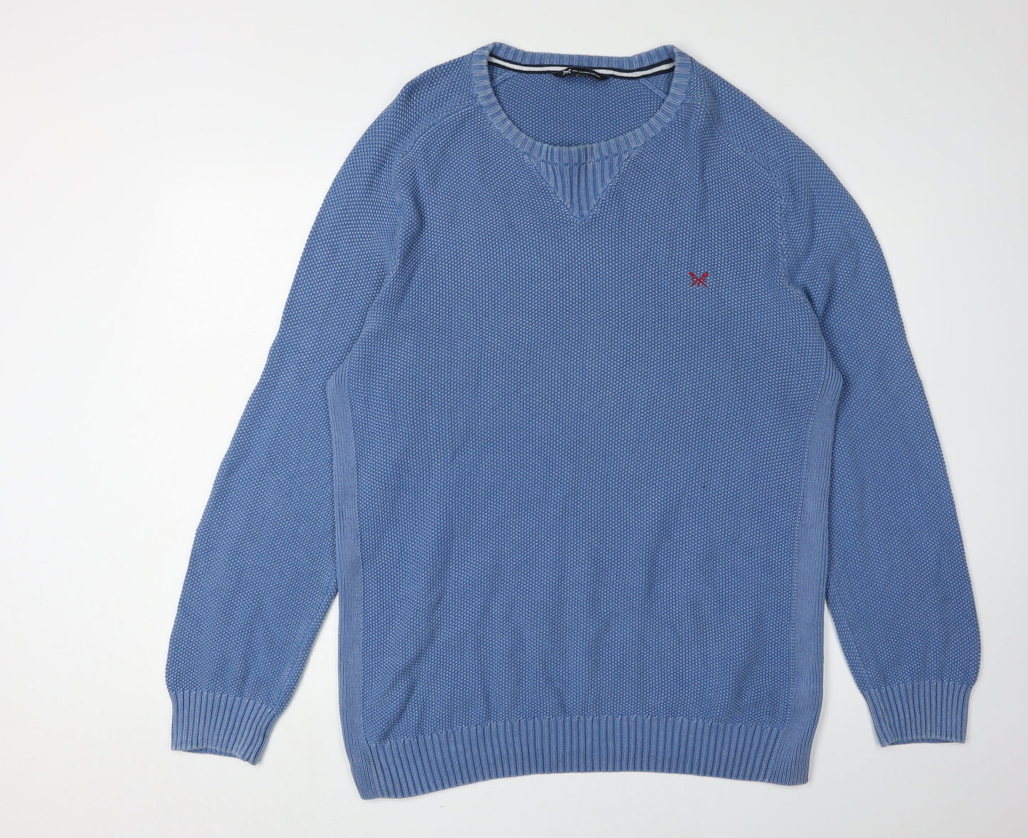Crew Clothing Company Men's Blue V-Neck Pullover 2XL