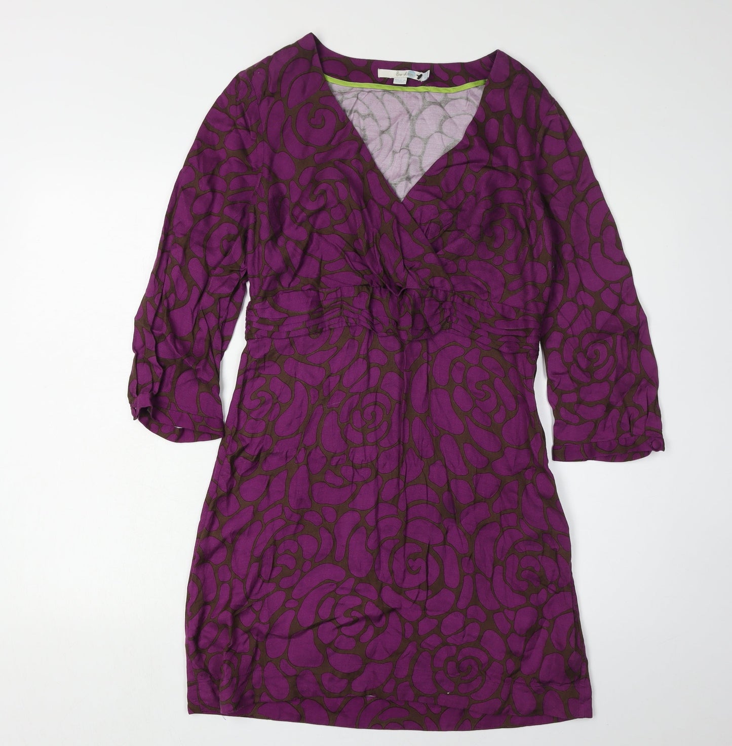 Boden Women's Purple Floral Wrap Dress Size 12