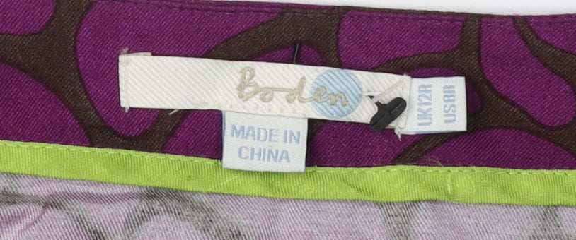 Boden Women's Purple Floral Wrap Dress Size 12