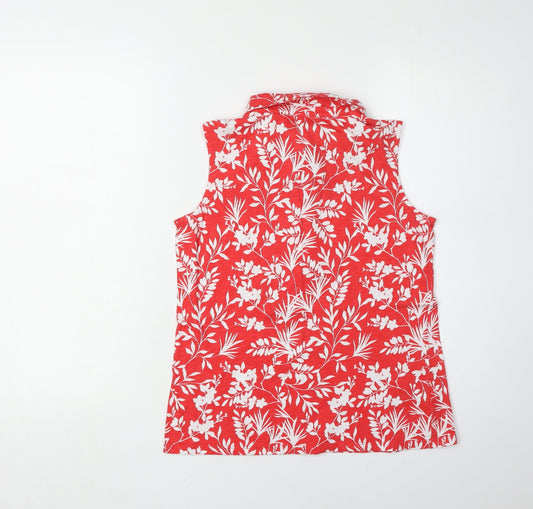 Womens UK Size 8 Laura Ashley Red 100% Cotton Blouse