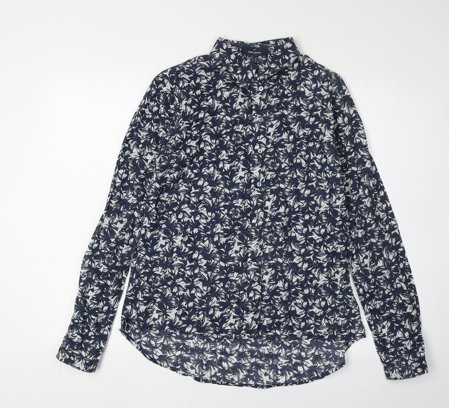 Daniel Hechter Women's Blue Floral Button-Up Shirt Size 10