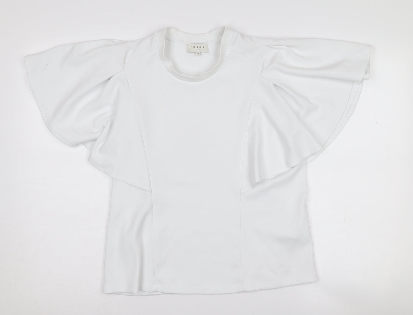 Ted Baker Women's White Flared Sleeve Top L