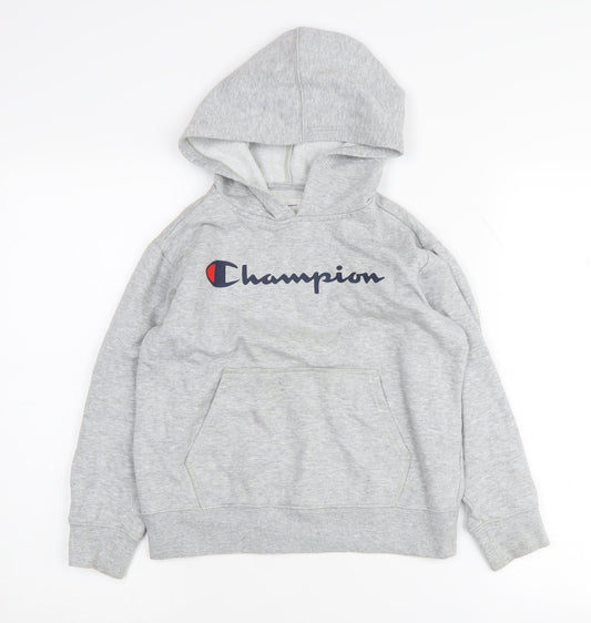 Additional front view of Champion boys’ grey pullover hoodie -, size 10, years
