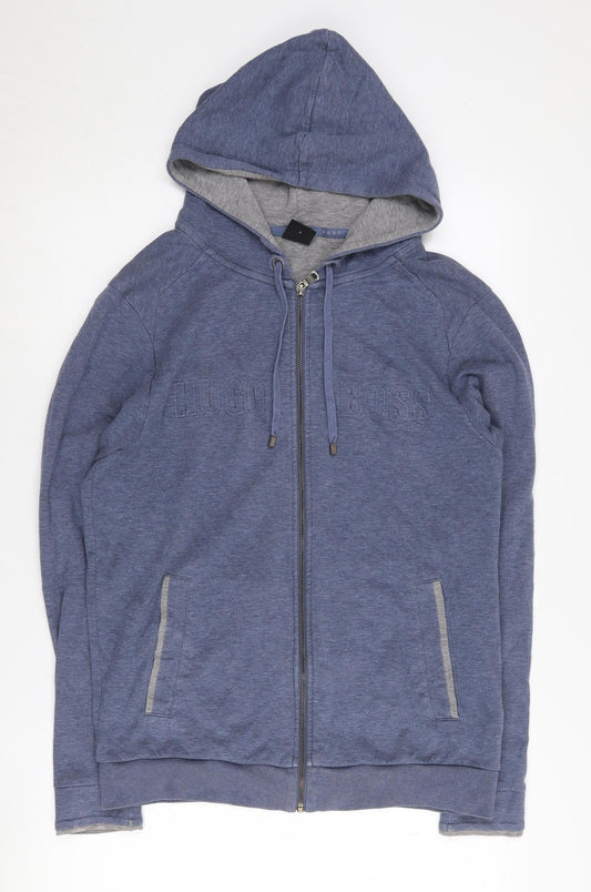 Hugo Boss Men's Blue Full Zip Hoodie - Small