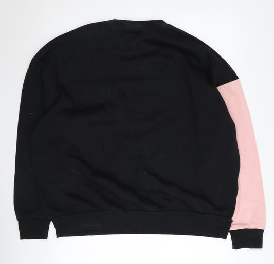 Disney Women's Pink & Black Minnie Mouse Pullover