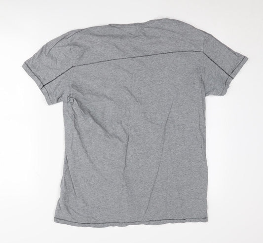 Firetrap Men's Grey Skull Graphic Print T-Shirt L