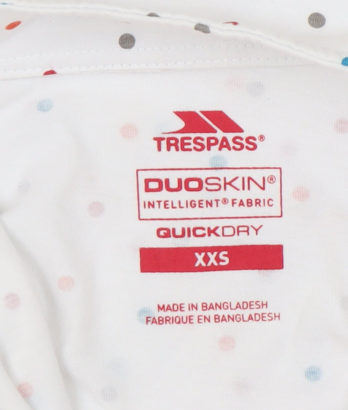 Trespass Women's White Polka Dot Jersey, 2XS, Casual