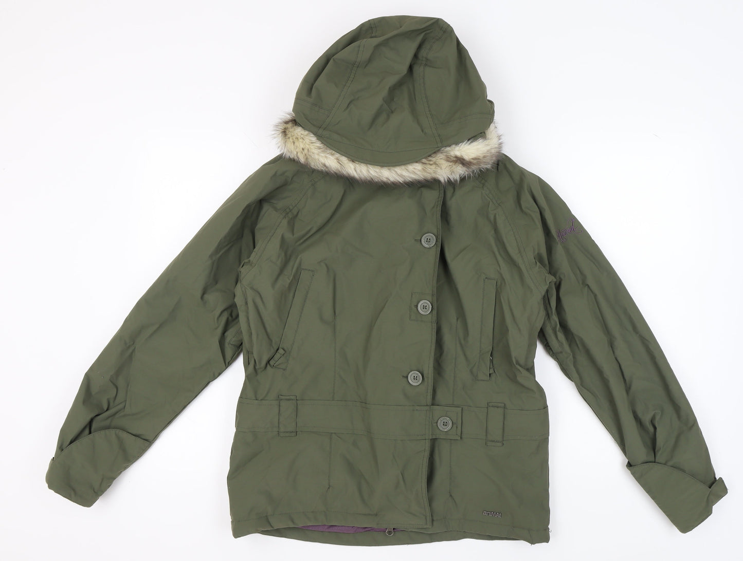 Animal Women's Green Parka Coat Size 10