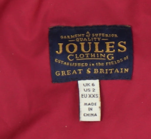 Joules Women's Blue Parka Jacket XS Waterproof Hooded