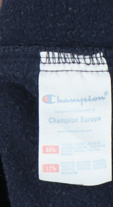 Champion Unisex Blue Fleece Sweatshirt Size S Full Zip